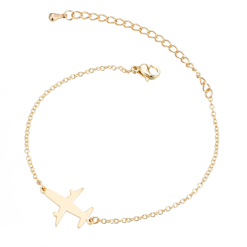 Airplane Design Pendant Bracelet