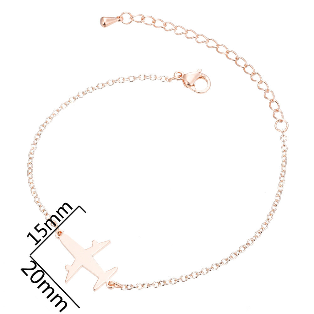 Airplane Design Pendant Bracelet