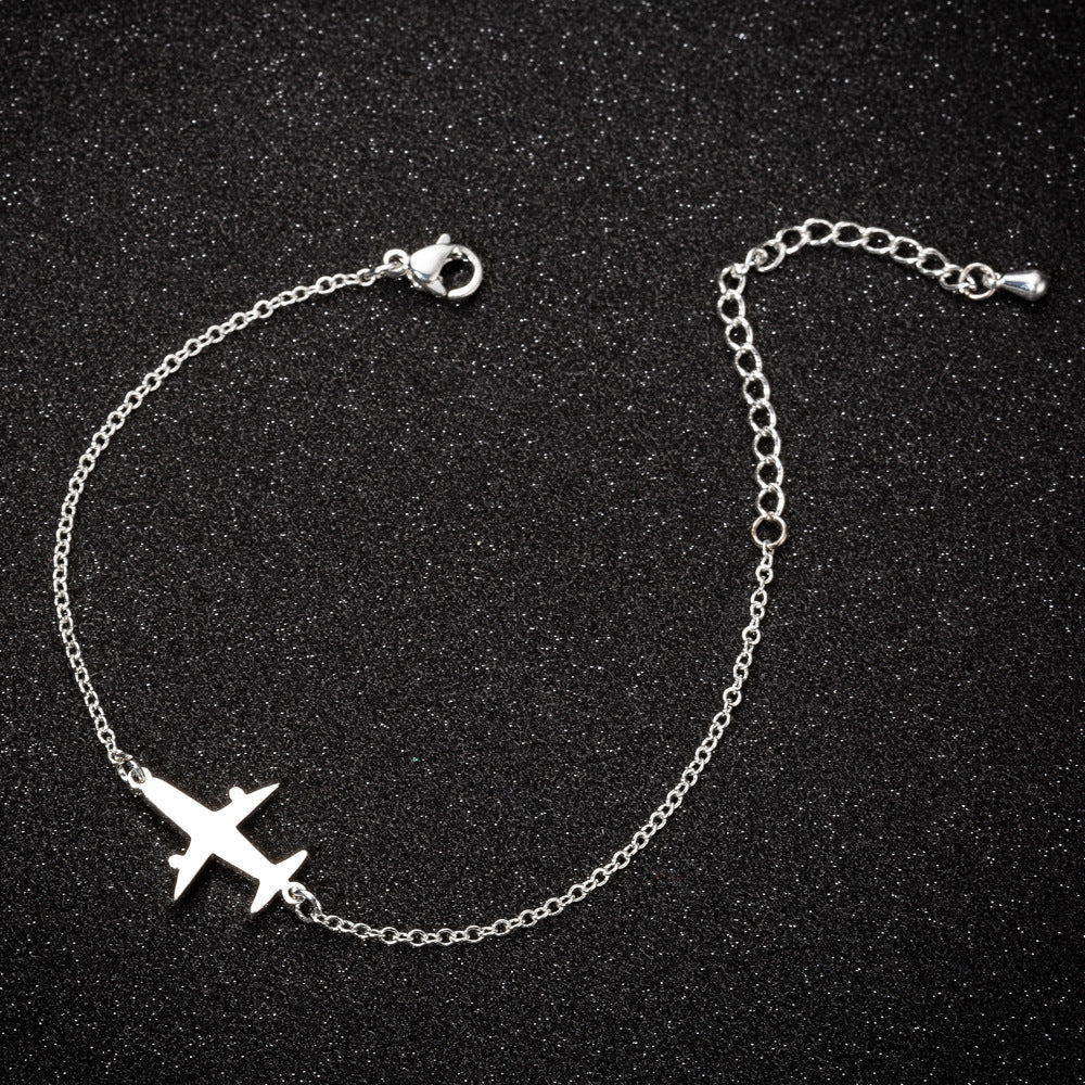 Airplane Design Pendant Bracelet
