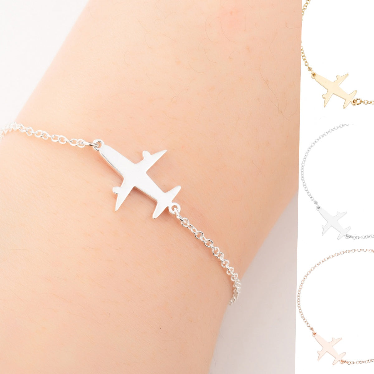 Airplane Design Pendant Bracelet